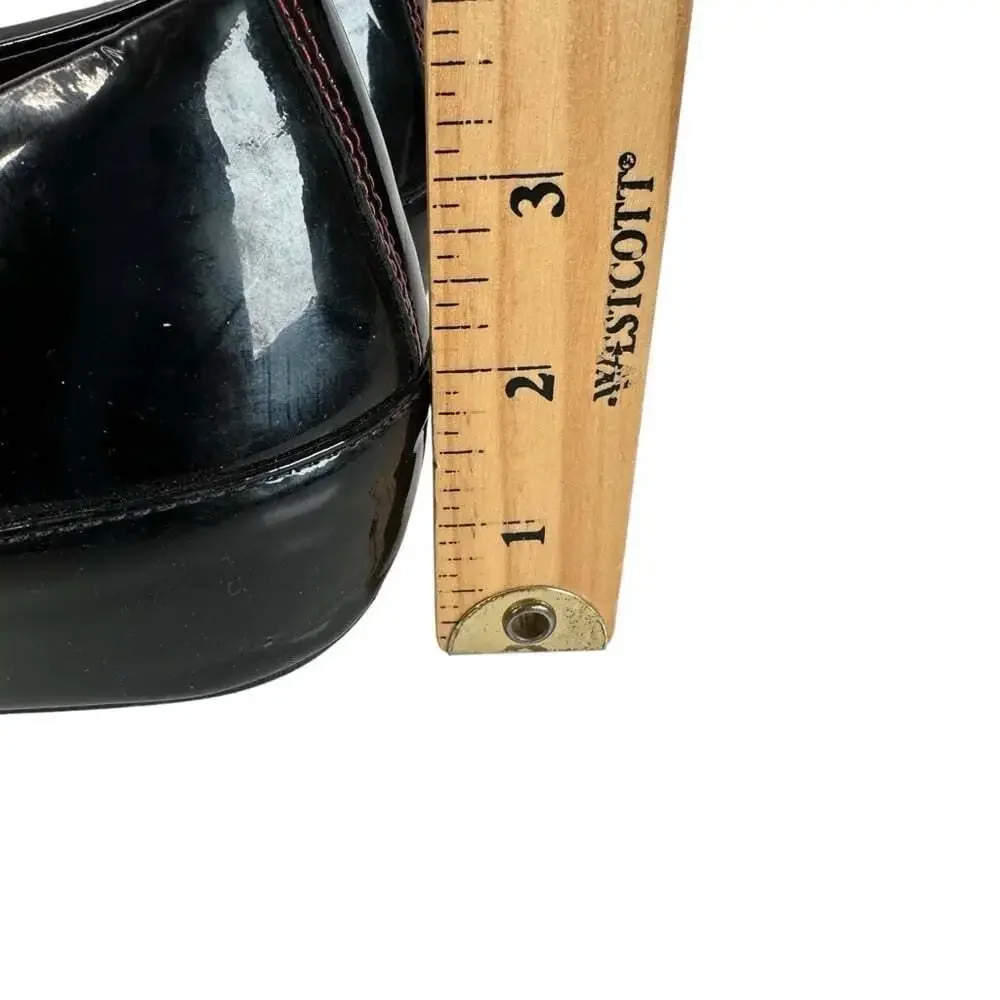 FitFlop Womens Due Patent Ballet Flats Black Leather Platform Comfort Size 11
